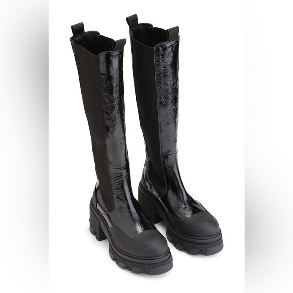 GANNI Cleated High Chelsea Boots - Picture 3 of 8